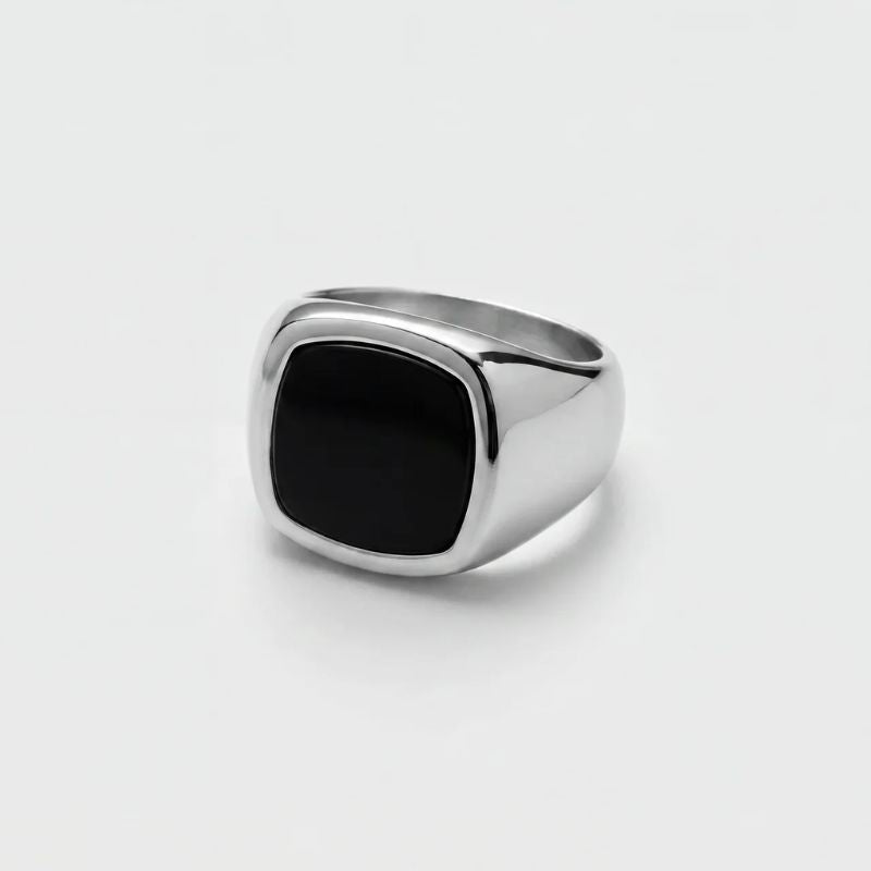 Paulie Black Stone Ring