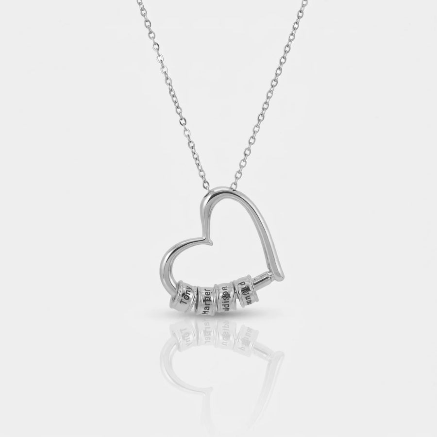 Engraved Heart Necklace - Personalised Gold Name macro detail