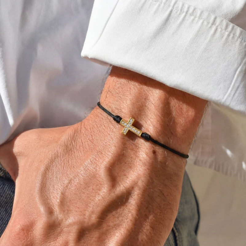 Cross Cord Tennis Bracelet