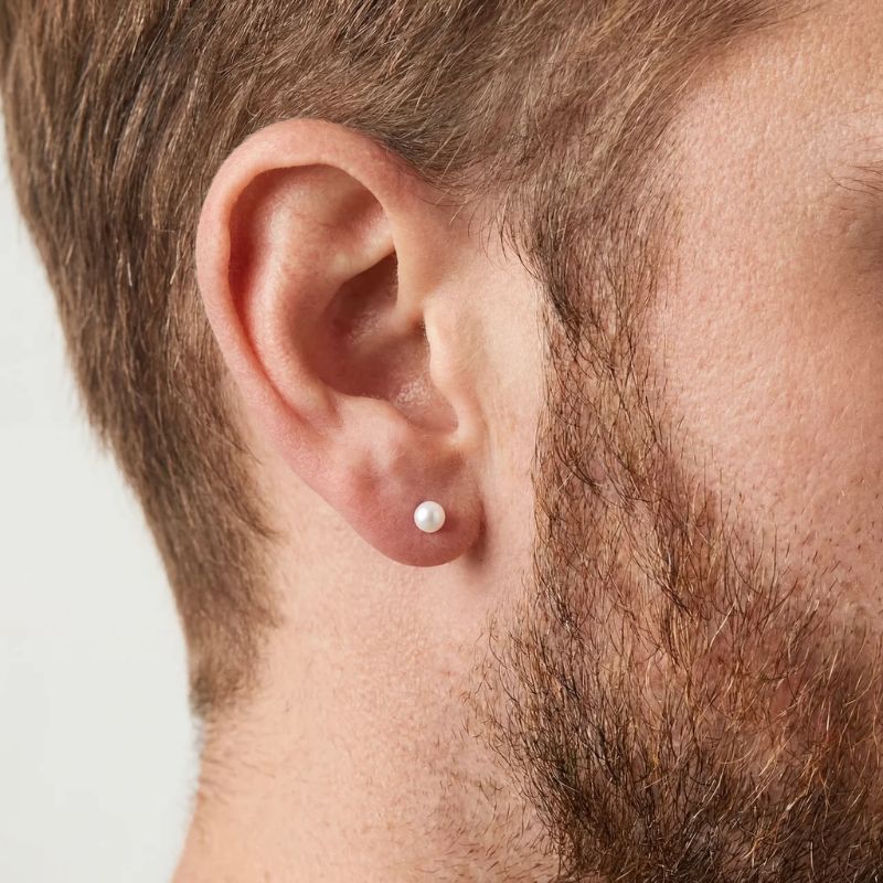 White Pearl Stud Earrings