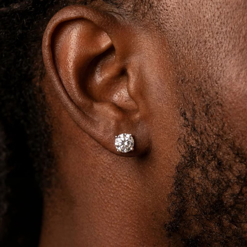White Round Stud Earrings