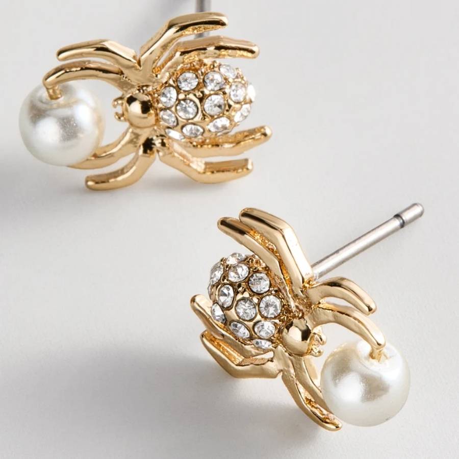 Along Came A Spider Pearl Stud