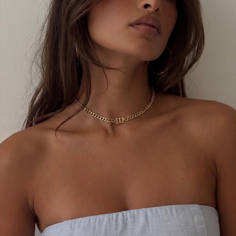 Angel Number Gold Choker | Monrich