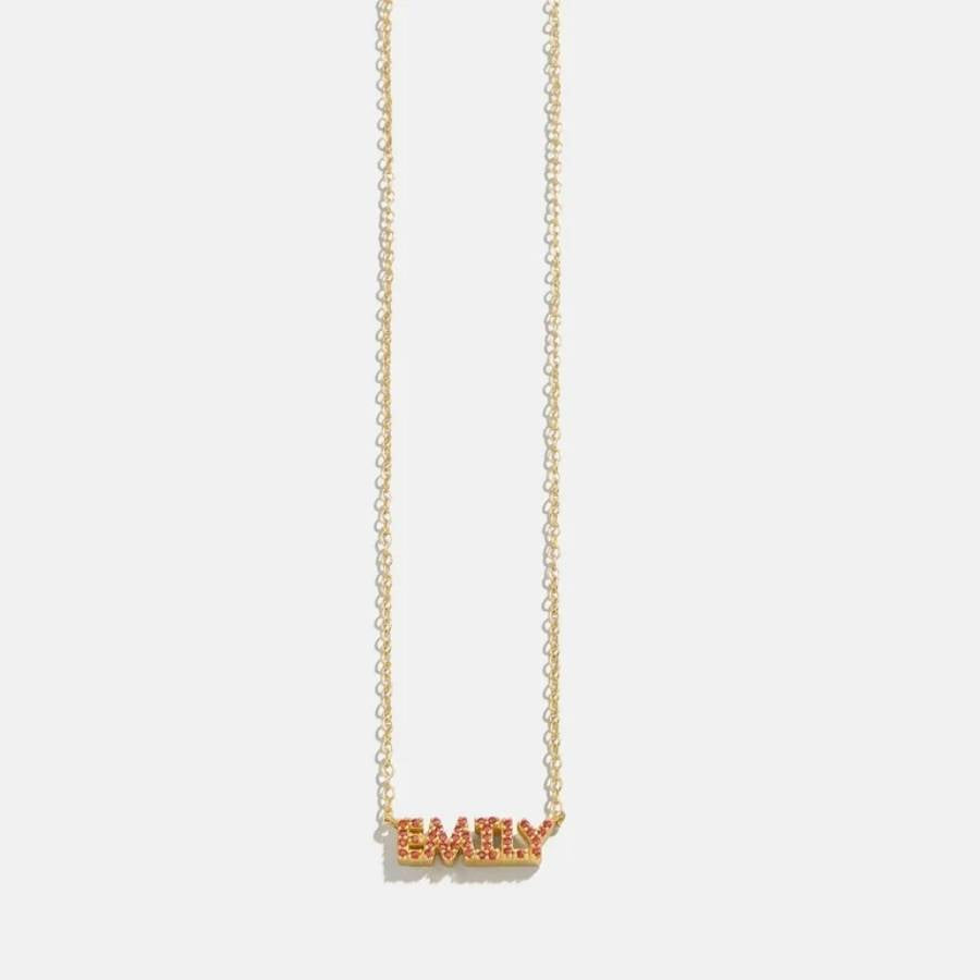 Colour Theory Birthstone Name Necklace#Birthstone_January - Garnet