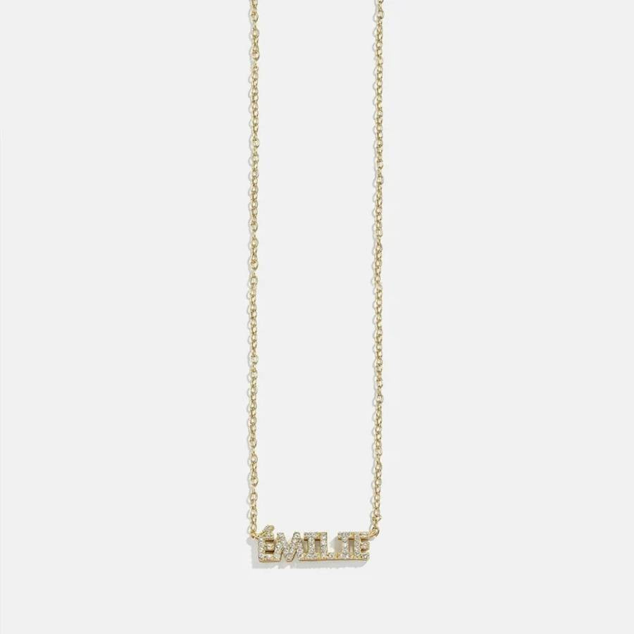 Colour Theory Birthstone Name Necklace#Birthstone_April - Crystal