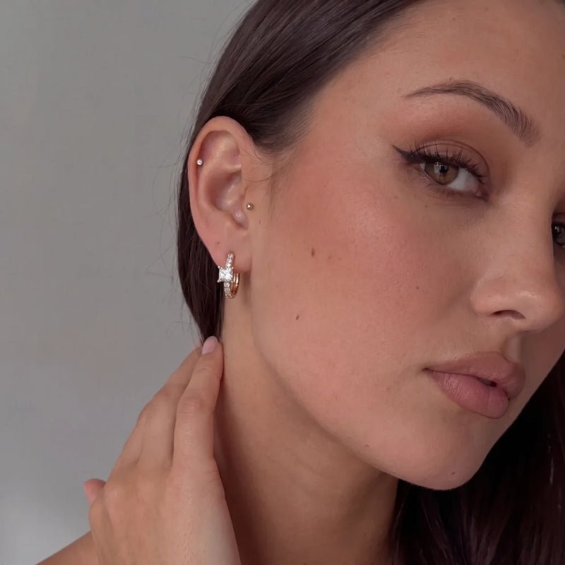 Crystal Hoop Earrings - Aurora | Monrich