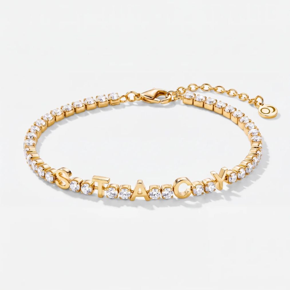 Custom Name Tennis Bracelet - Gold | Monrich