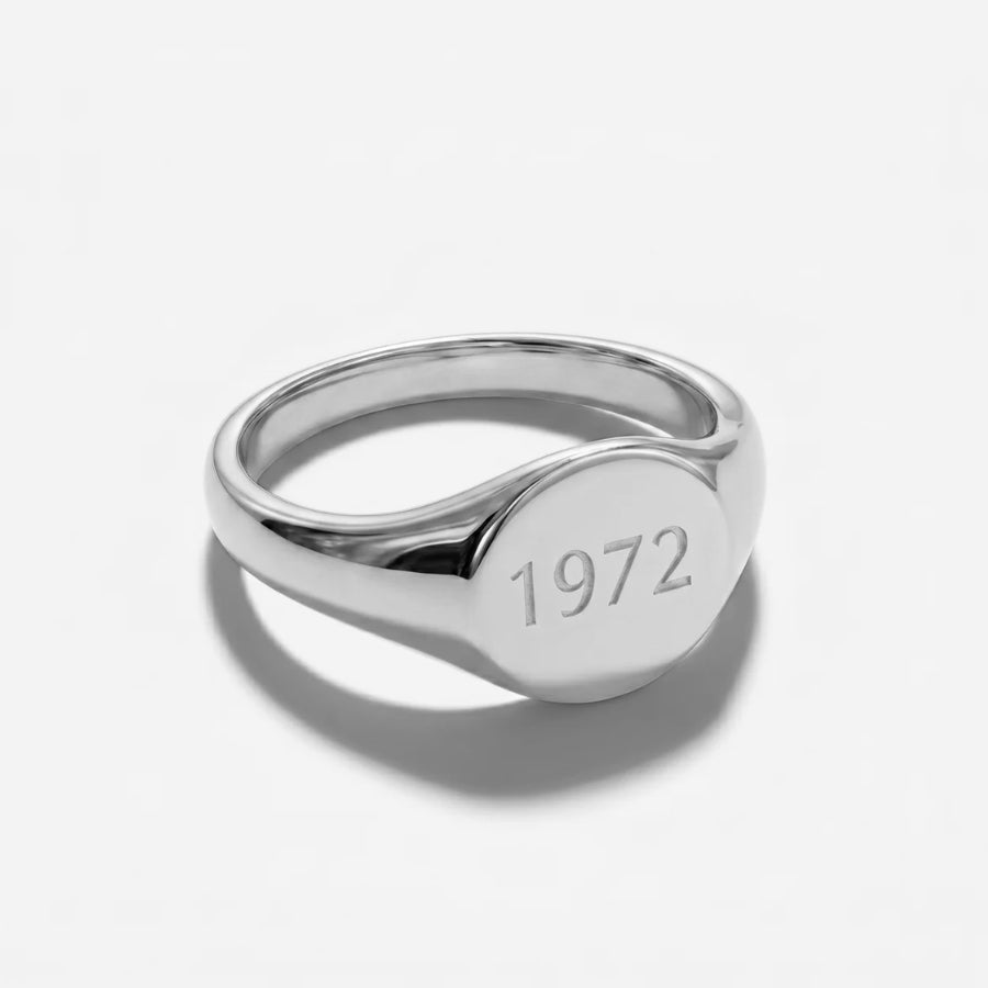 Engraved Year Signet Ring close-up view