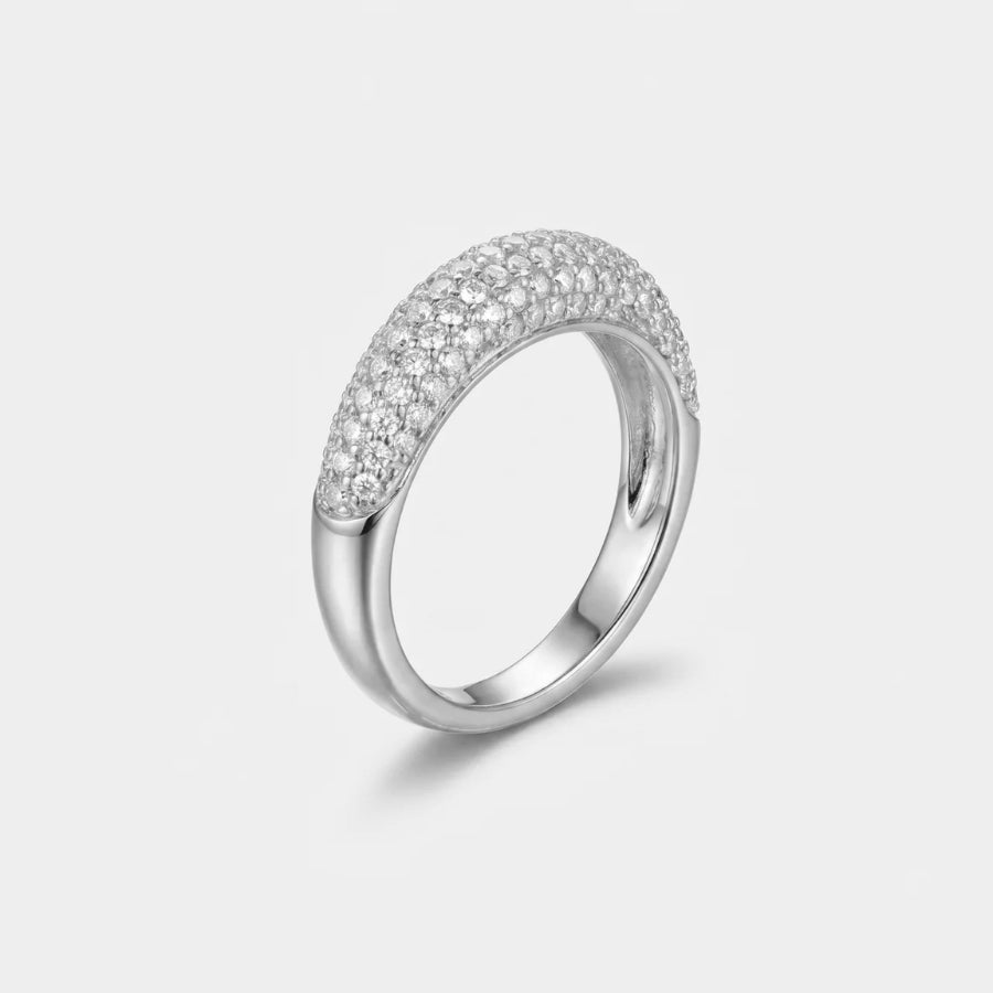 Full Pavé Dome Band Ring side view