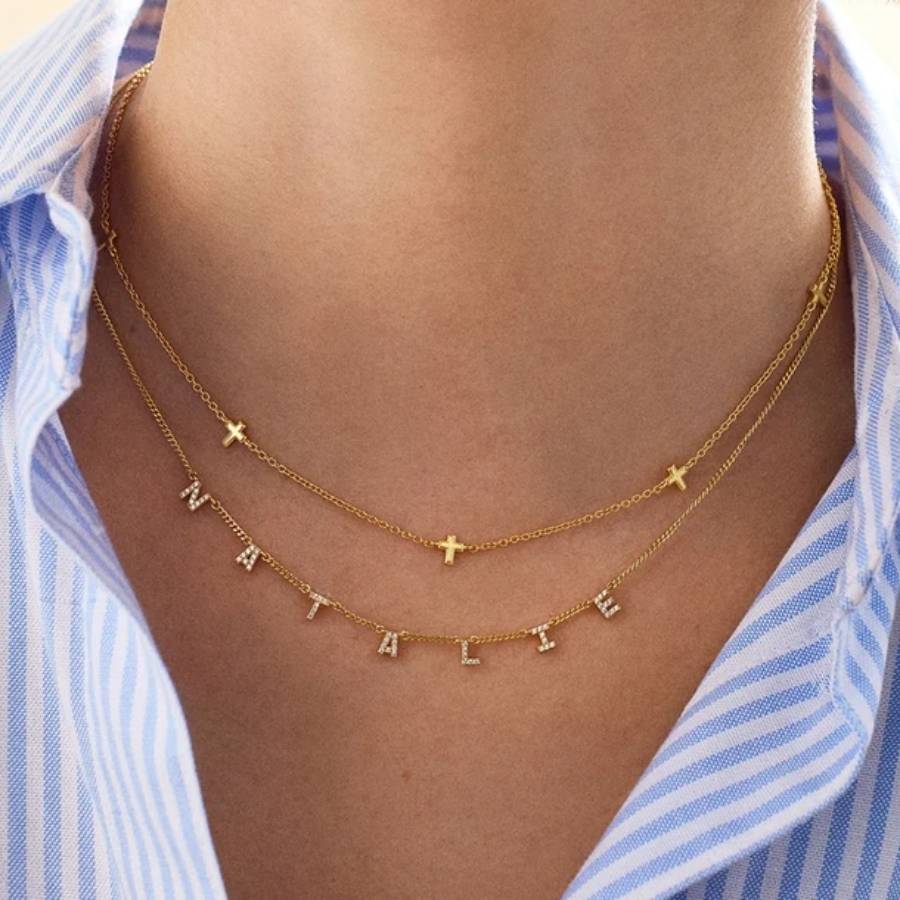 Hang Tight Pavé Initial Necklace