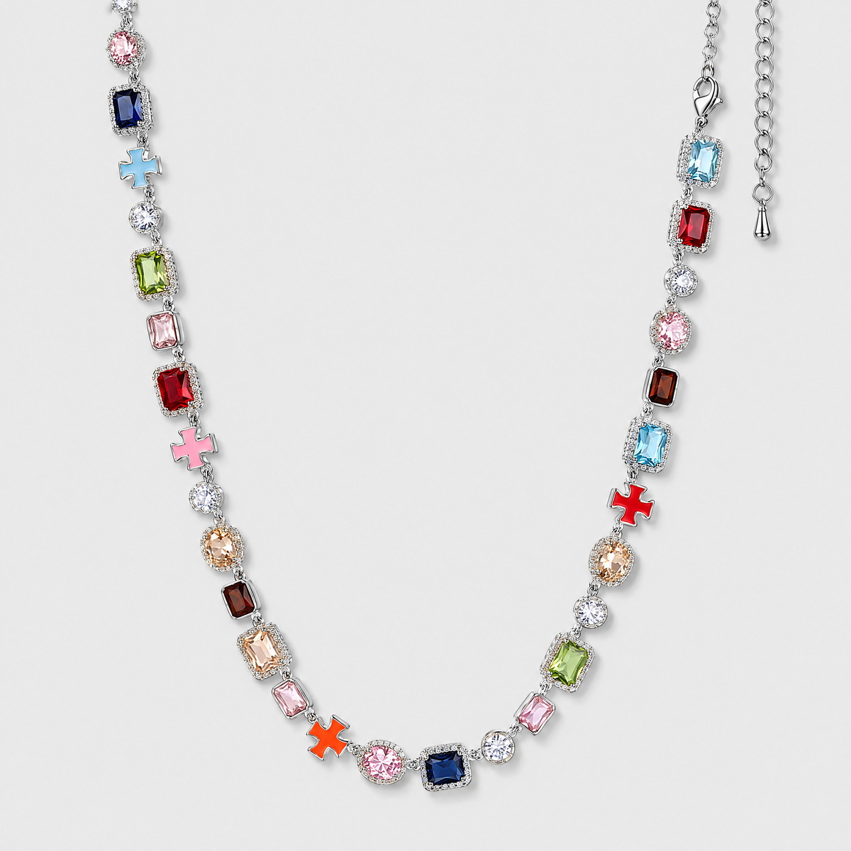 Miami Gemstone Necklace - Silver