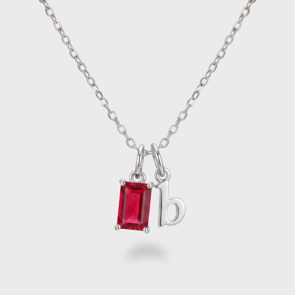 Initial and Birthstone Necklace - Personalised Gold - Silver | Monrich