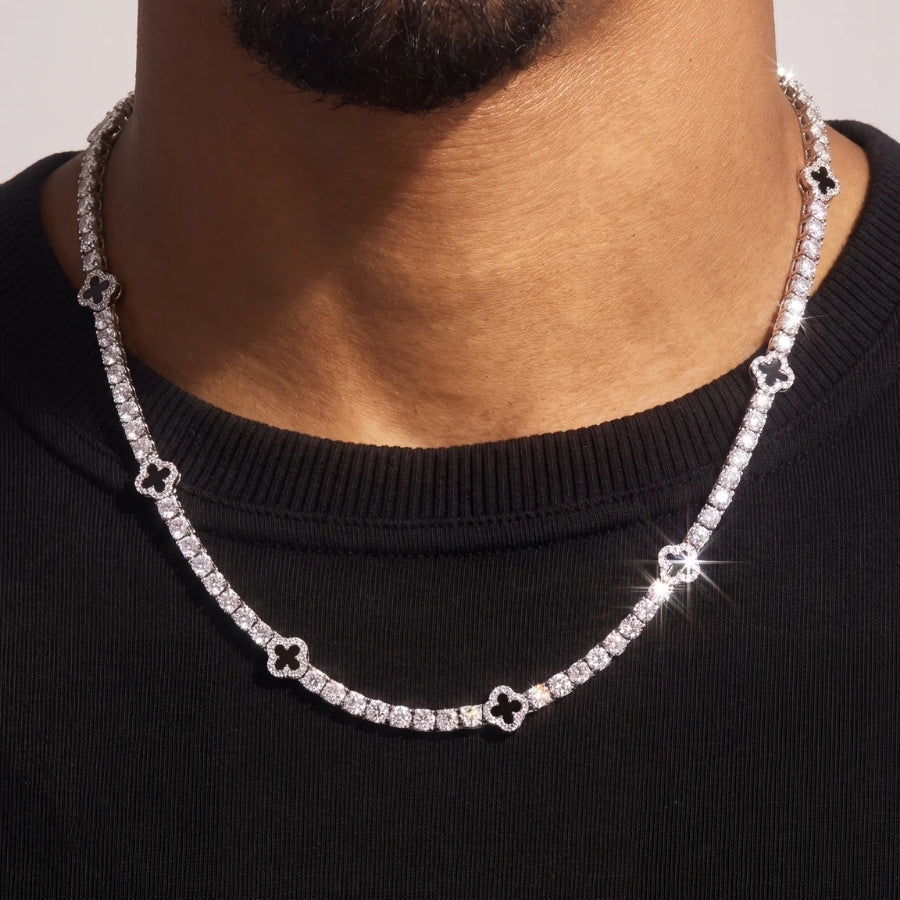 Noir Clover Tennis Chain - 4mm