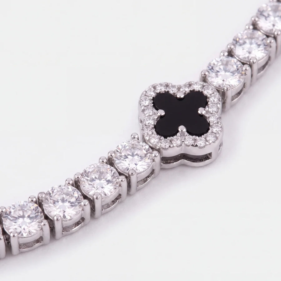 Noir Clover Tennis Chain - 4mm