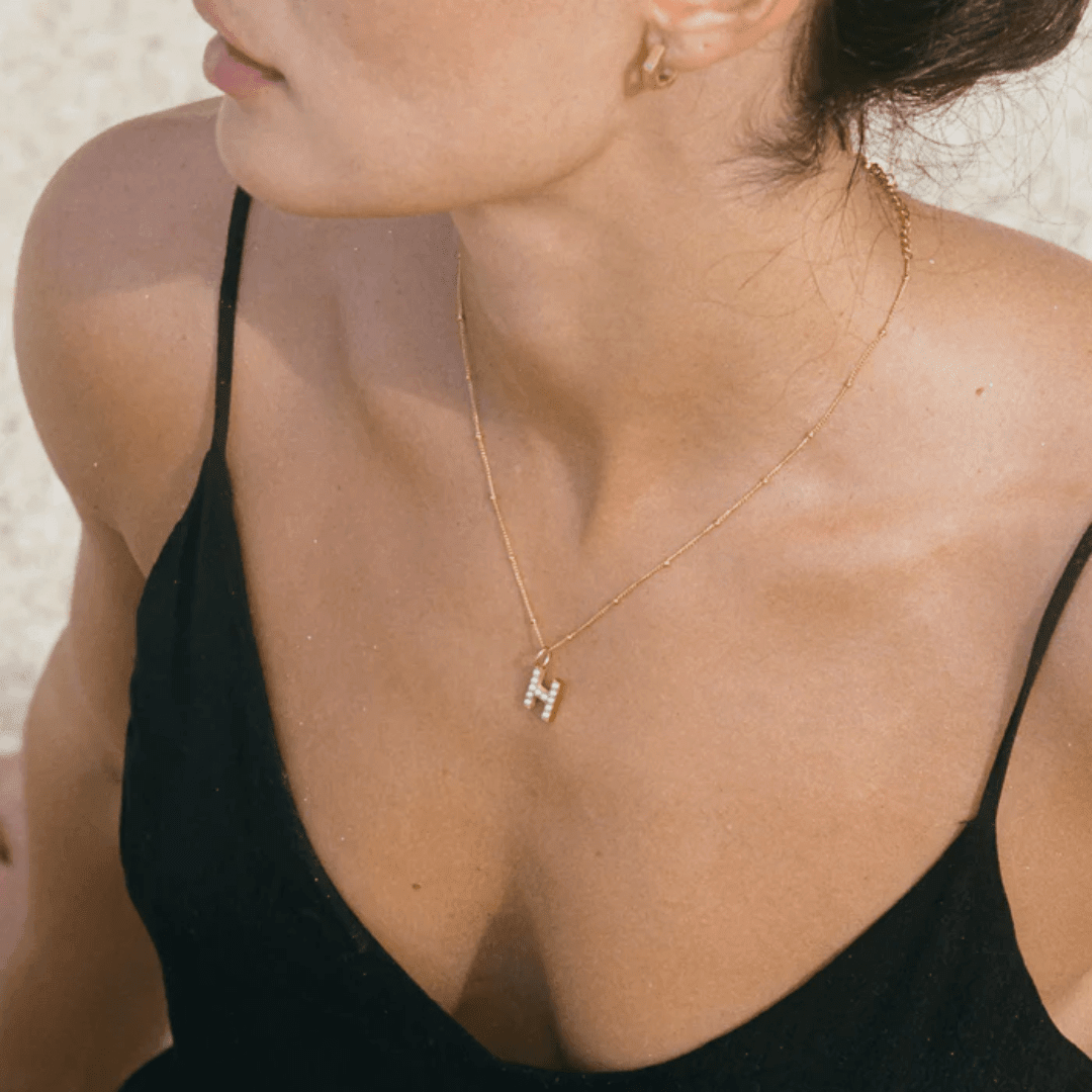 Pearl Initial Necklace - Custom & Elegant - View 5