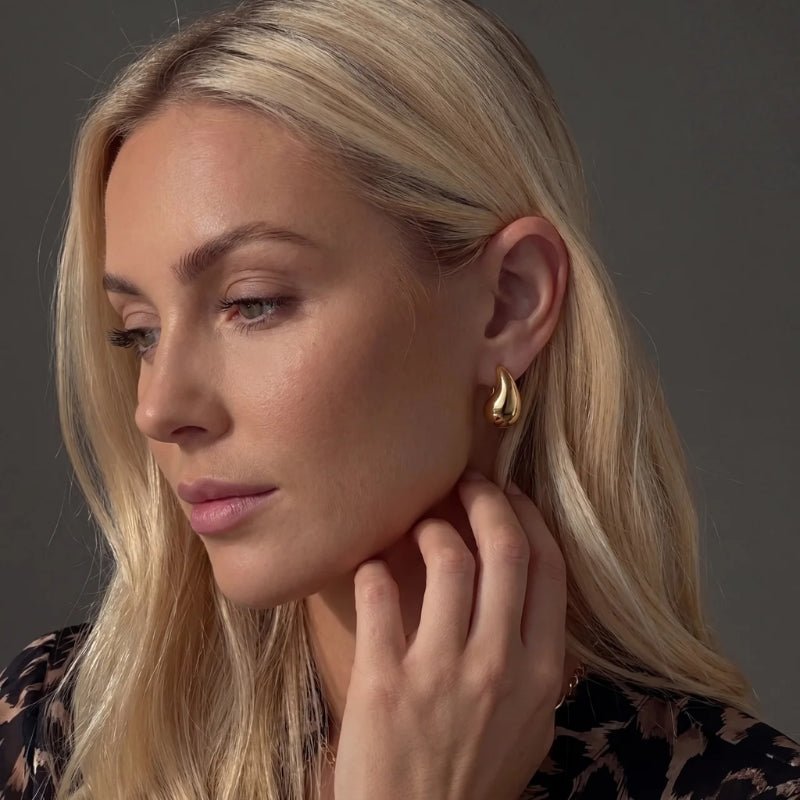Teardrop Earrings - Chunky Drop Gold | Monrich