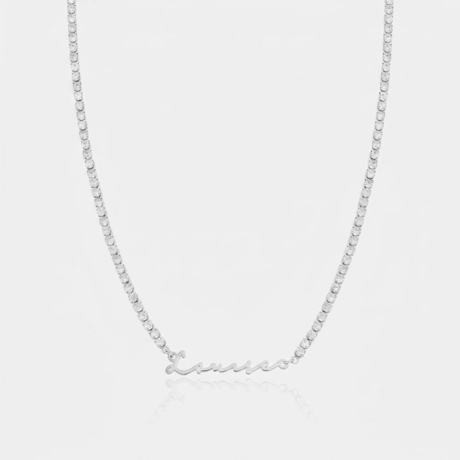 Tennis Name Necklace side view