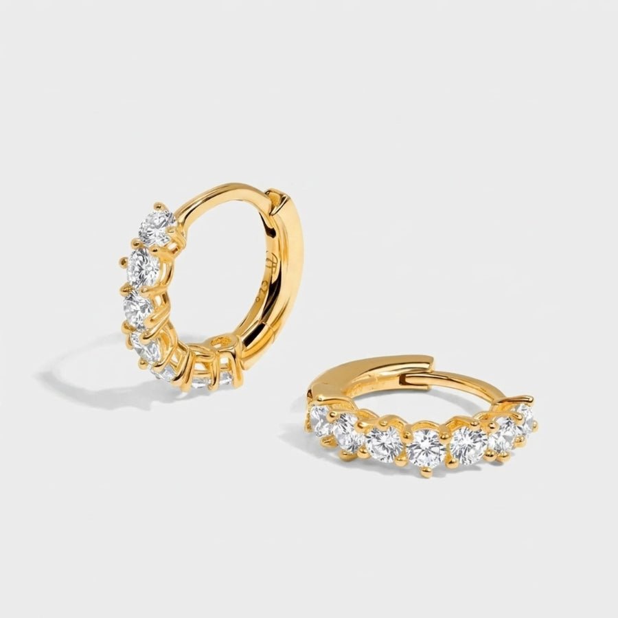 Zirconia Hoop Earrings in 18K gold