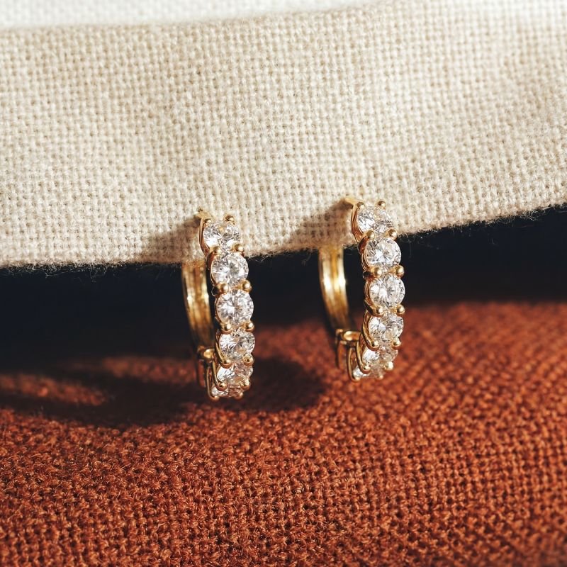 Zirconia Hoop Earrings side view