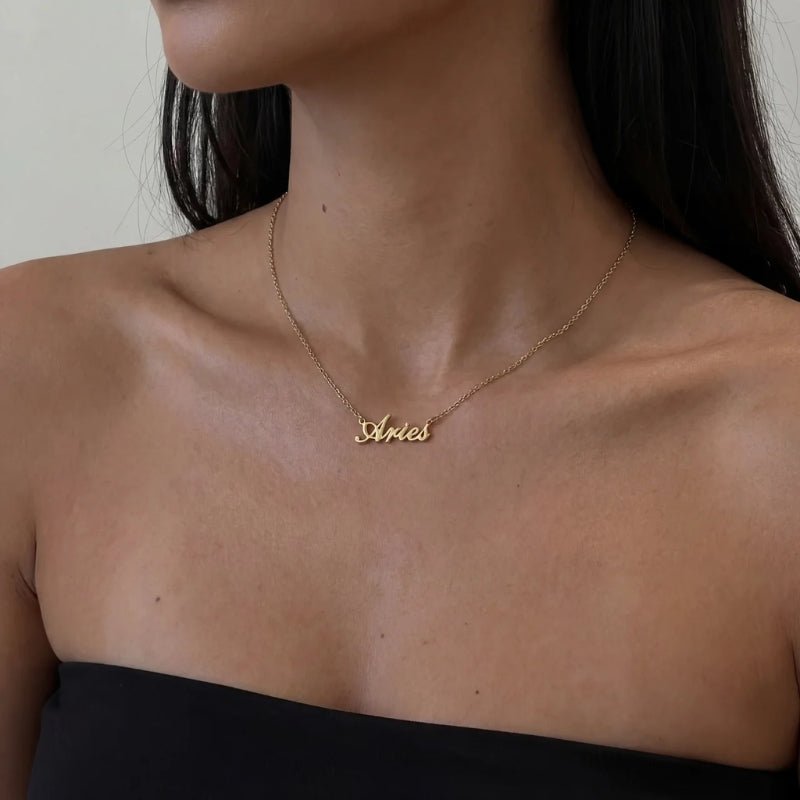 Zodiac Sign Gold Personalised Necklace | Monrich