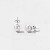 White Pearl Stud Earrings