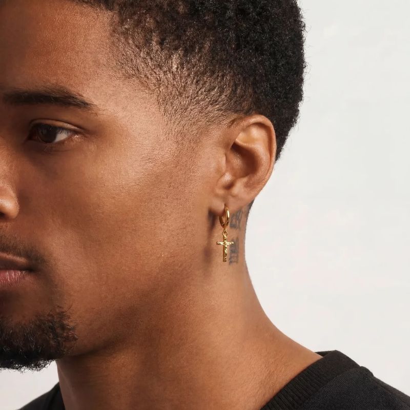 Crucifix Gold Earrings