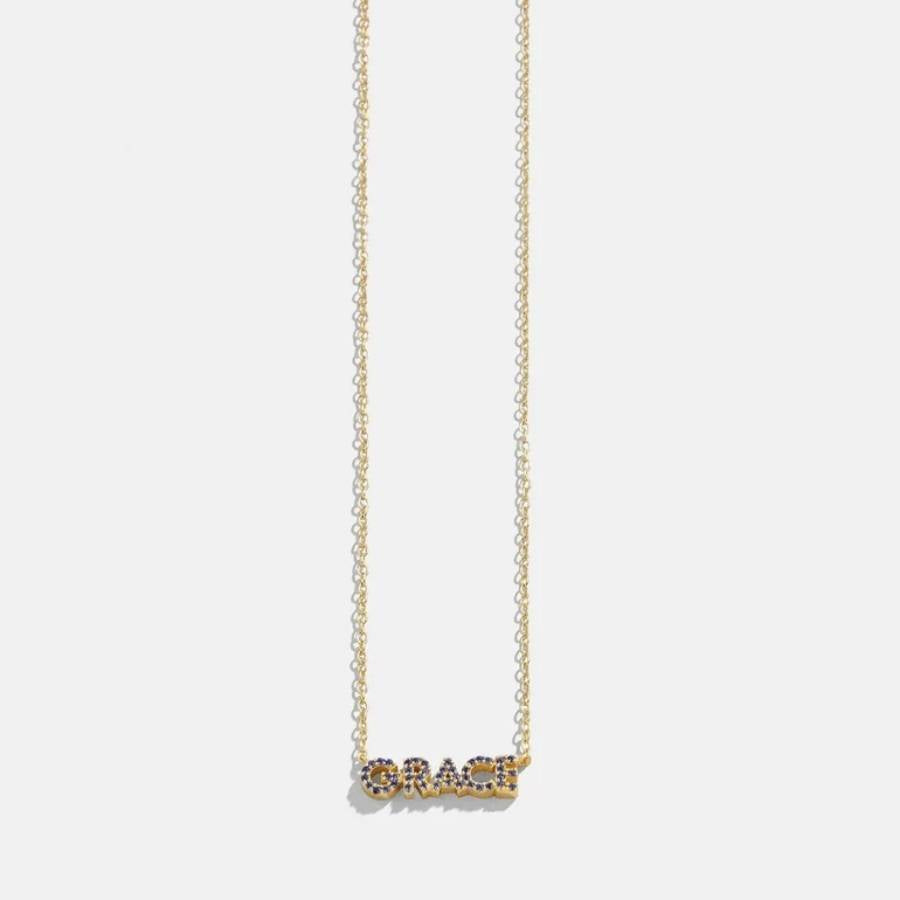 Colour Theory Birthstone Name Necklace#Birthstone_September - Sapphire