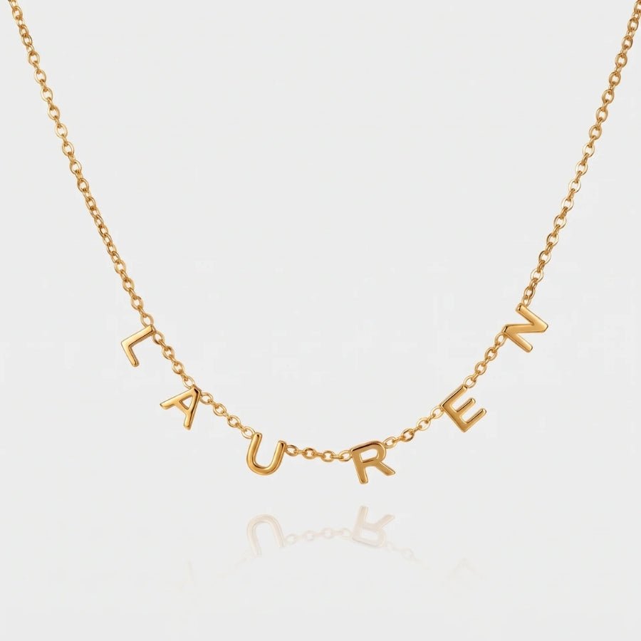 Dangling Letters Necklace – Personalised Necklace in 18K gold or silver finish