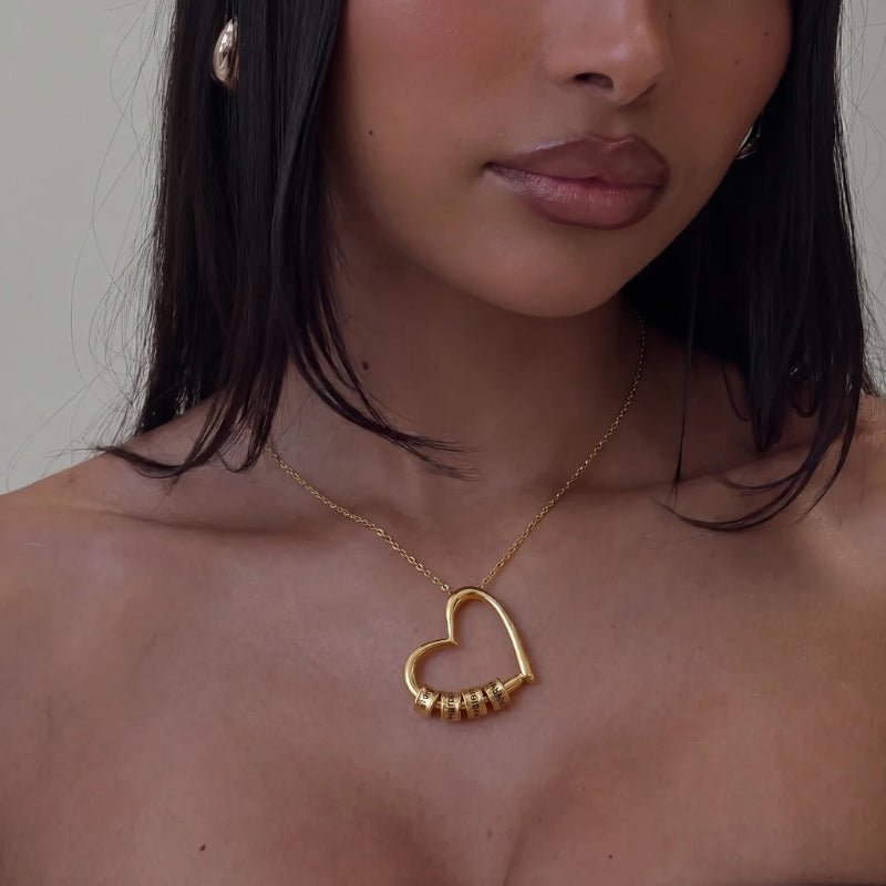 Engraved Heart Necklace - Personalised Gold Name | Monrich