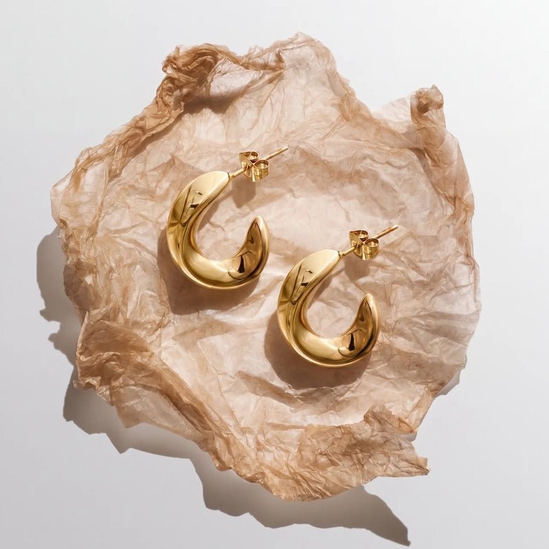 Gold Hoop Earrings - Nadine Chunky | Monrich