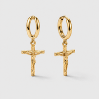 Crucifix Gold Earrings
