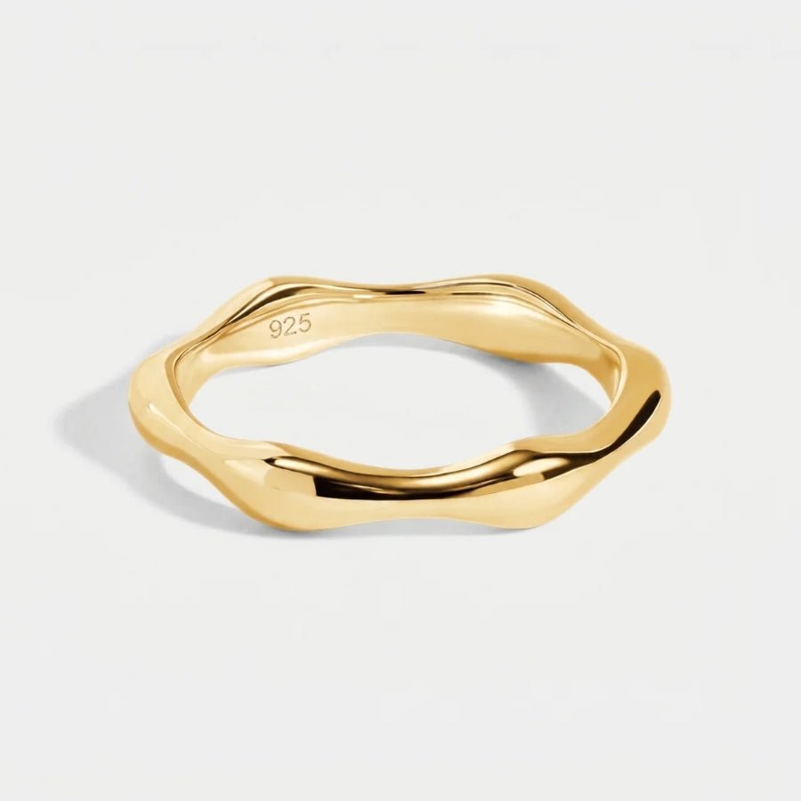 Organic Wave Stacking Ring in 18K gold or silver finish