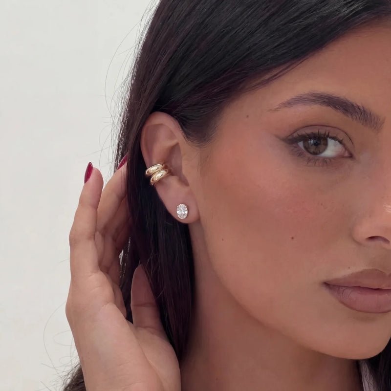 Oval Tennis Studs | Monrich