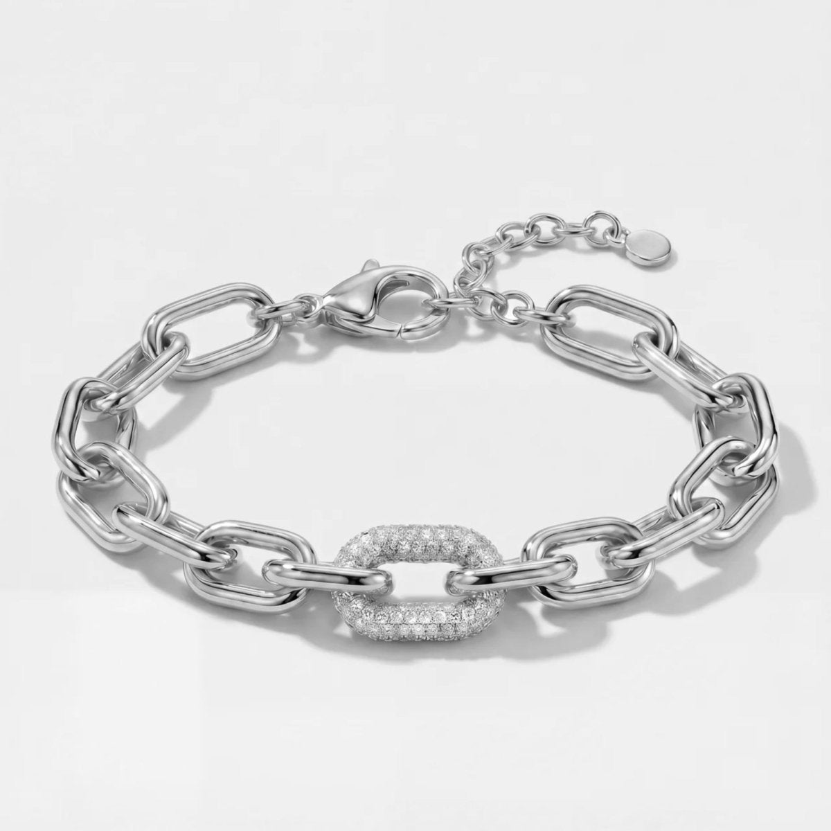 Paperclip Chain - Tennis Pavé CZ - Silver | Monrich