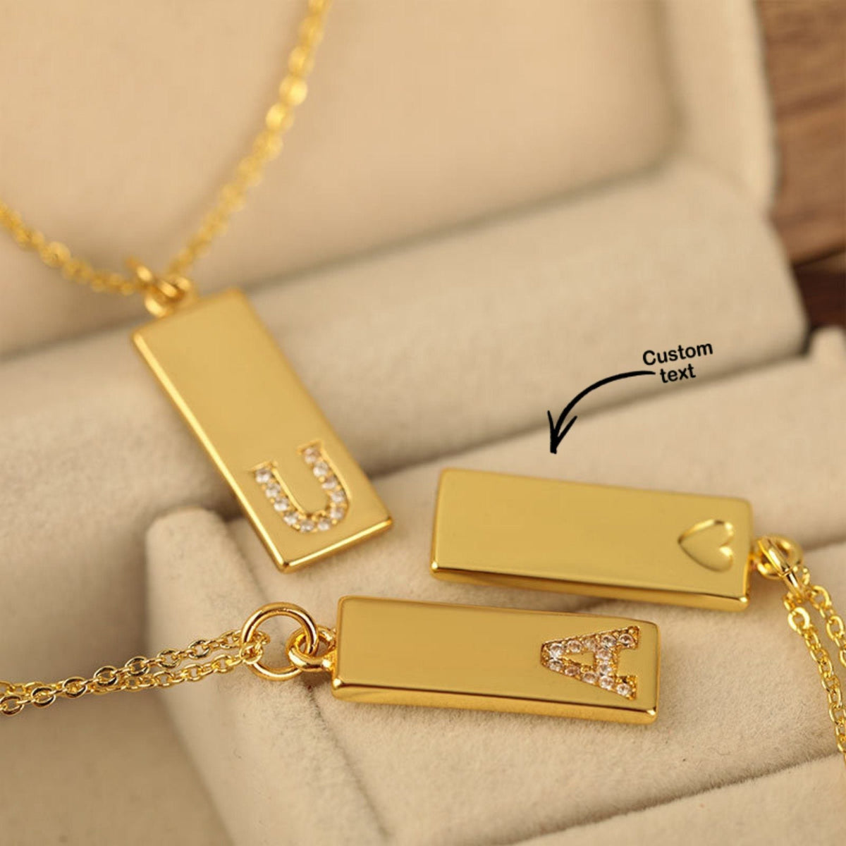 Pavé Initial Custom Bar Necklace | Monrich