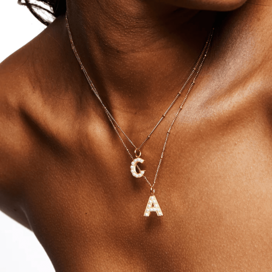 Pearl Initial Necklace - Custom & Elegant - View 3