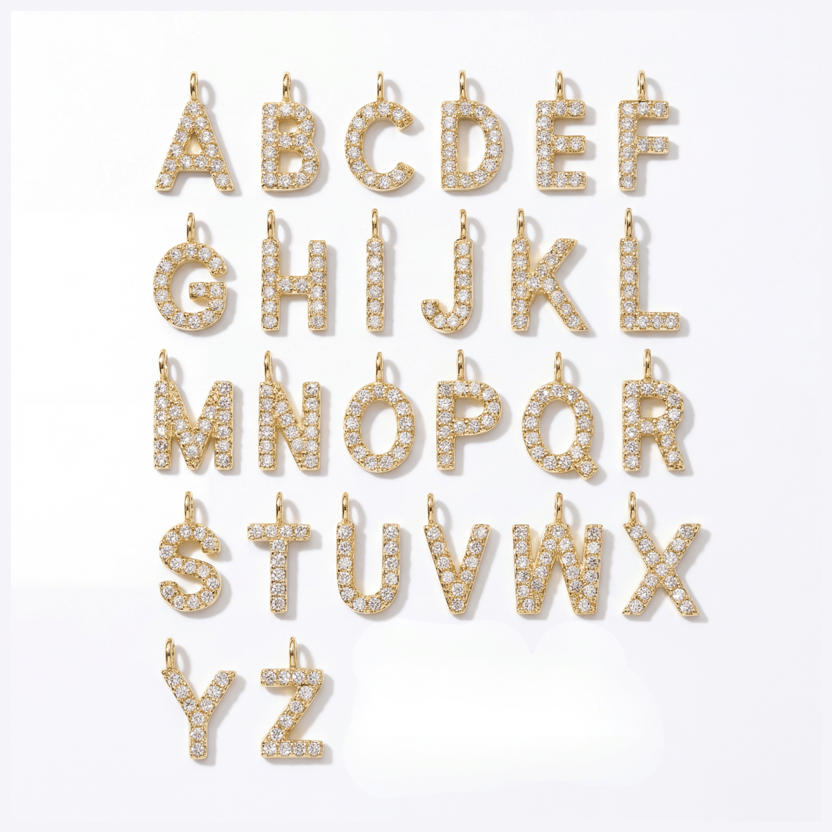 Petite Stone Letter Necklace texture close-up