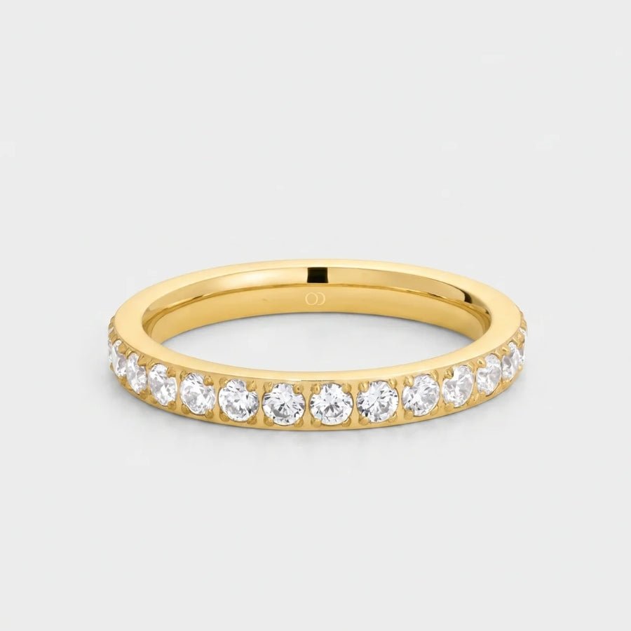 Tennis Band Ring in 18K gold or silver finish