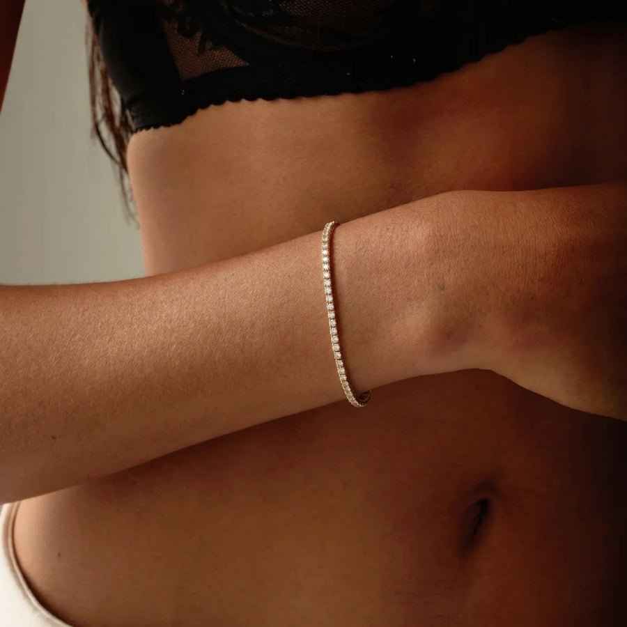 Thin Tennis Bracelet close-up view